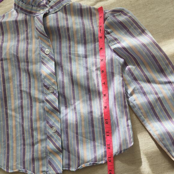Vintage Mock Neck Striped Girls Shirt 4t - Picture 8 of 9